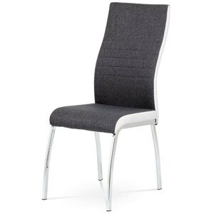 Autronic Jídelní židle DCL-433 GREY2 - šedá látka + bílá koženka