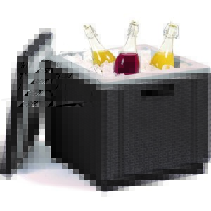Zahradní chladící box CUBE — umělý ratan, grafit