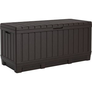 Zahradní úložný box KENTWOOD — 350L, plast, hnědá, nosnost 220 kg