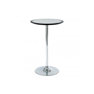 Barový stolek ROND – chrom, plast, černá