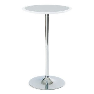 Barový stolek ROND – chrom, plast, bílá