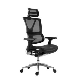 Kancelářská ergonomická židle KORINA — síť, černá, nosnost 150 kg