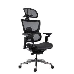 Kancelářská ergonomická židle FIERO - síť, černá, nosnost 150 Kg