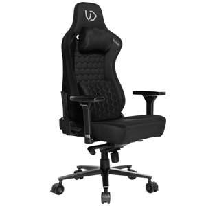 Herní křeslo Ultradesk Throne – kov, látka, černá, nosnost 150 kg