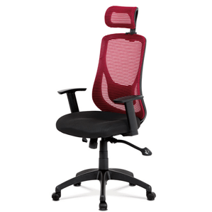 Kancelářská ergonomická židle SPINE —  látka, černá / červená