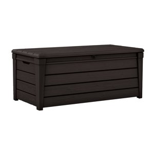 Zahradní úložný box BRIGHTWOOD — 455L, plast, hnědá, nosnost 220 kg