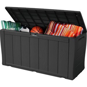 Zahradní úložný box MARVEL — 270L, plast, antracit, nosnost 220 kg