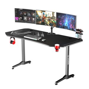 Herní stůl ULTRADESK FRAG XXL BLACK – černá, 160x75 cm