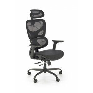Kancelářská ergonomická židle GOTARD — síťovina, černá