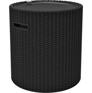 Zahradní stolek s úložným prostorem COOL STOOL — umělý ratan, grafit