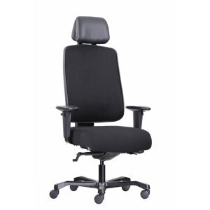 Ergonomická zátěžová židle BOSTON 24/7 — látka, černá, nosnost 200 kg