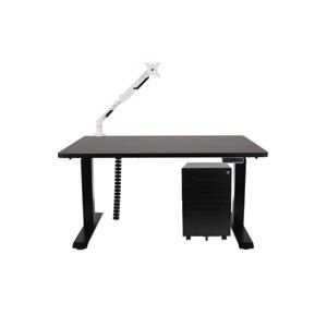 Sestava: stůl Alto 101 Black + držák na monitor + kryt na kabely + kontejner