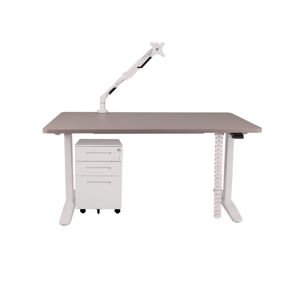 Sestava: stůl Alto 102 White + držák na monitor + kryt na kabely + kontejner