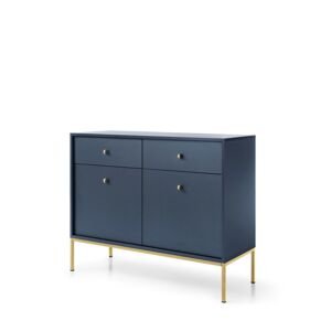 Komoda Mono námořnická modrá se zásuvkami (MKSZ104), navy/zlatá