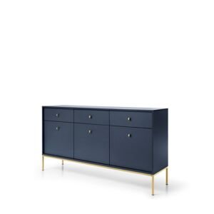 Komoda Mono námořnická modrá se zásuvkami (MKSZ154), navy/zlatá
