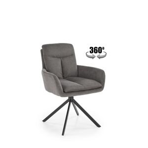 Otočná židle K536, čalouněná – šedá
