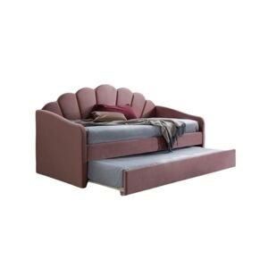 Postel Bella Velvet 90x200 s výsuvnou přistýlkou – starorůžová