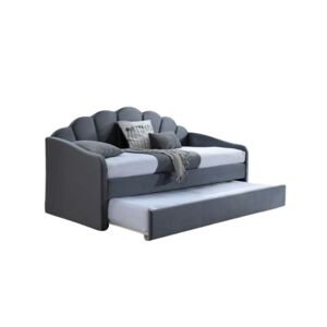 Postel Bella Velvet 90x200 s výsuvnou přistýlkou – šedá