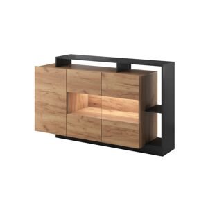 Komoda do obývacího pokoje Alva grafit + dub craft 155 cm