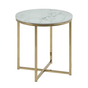 Konferenční stolek Alisma white/golden 50x42