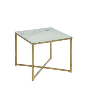 Hranatý konferenční stolek Alisma white / golden