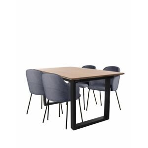 Snap - Set: Stůl Grand + 4 jídelní židle Aura Black